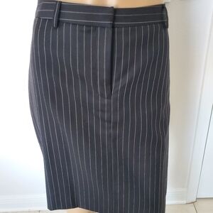Black Pinstriped A-Line Skirt